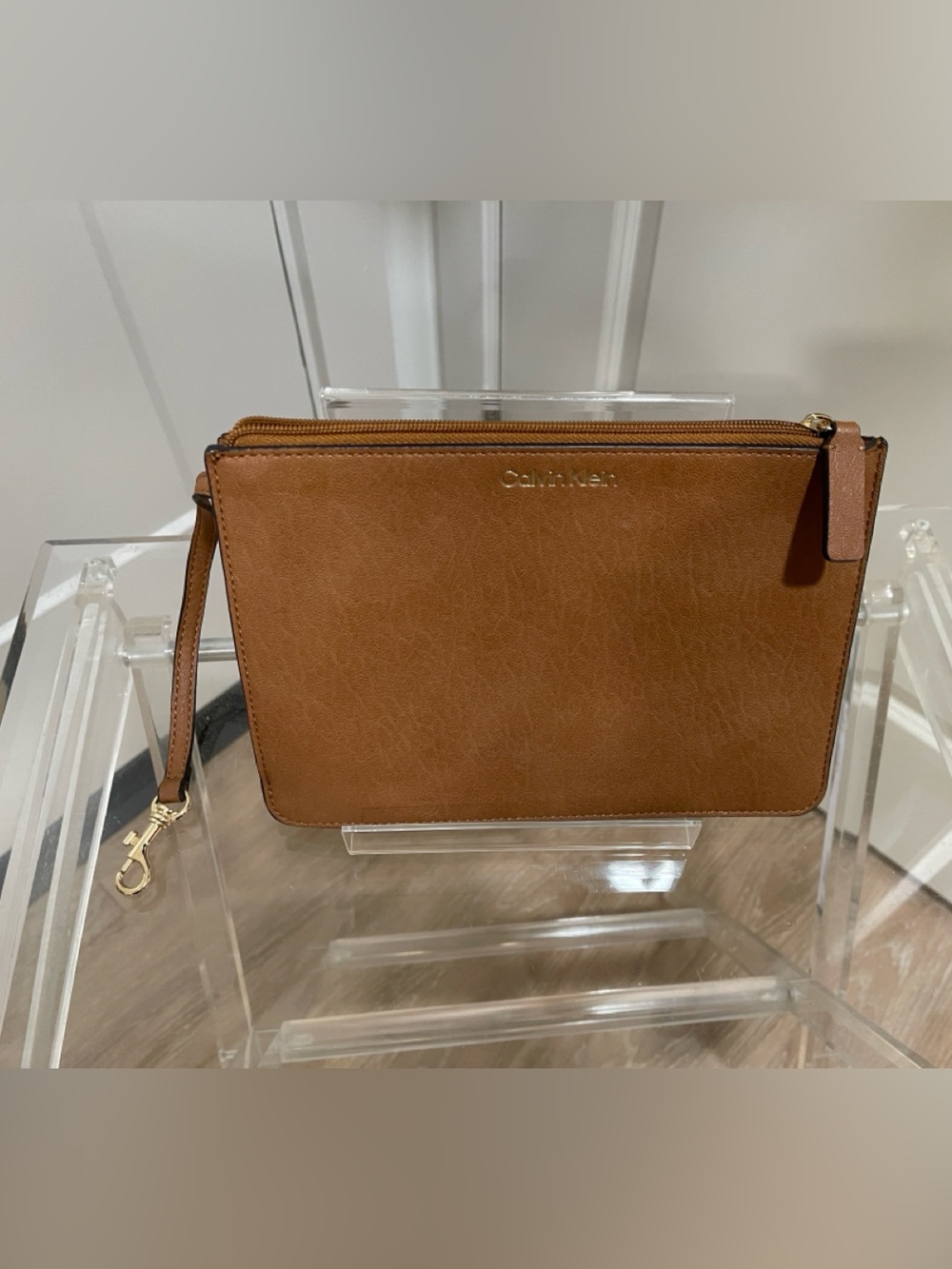 Calvin Klein Tan Wristlet Clutch